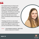 ​Luka Pranciliauskas, a current BATh student and Student Ambassador at SPPU tells us about her experience living on campus