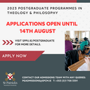 Postgraduate applications now open until 14th August.